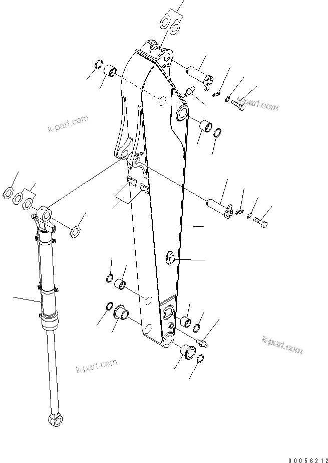 Komatsu parts book diagram for PC160LC-7E0 S/N 20001-UP (TIER 3): ARM (2.9M) (FOR ADDITIONAL PIPING)(#20151-)