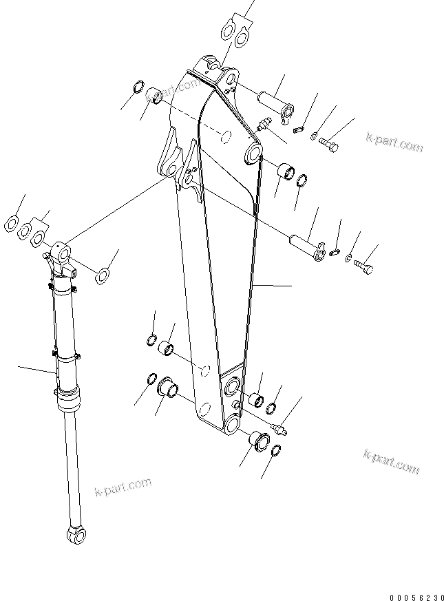 Komatsu parts book diagram for PC160LC-7E0 S/N 20001-UP (TIER 3): ARM (2.25M)(#20001-20150)