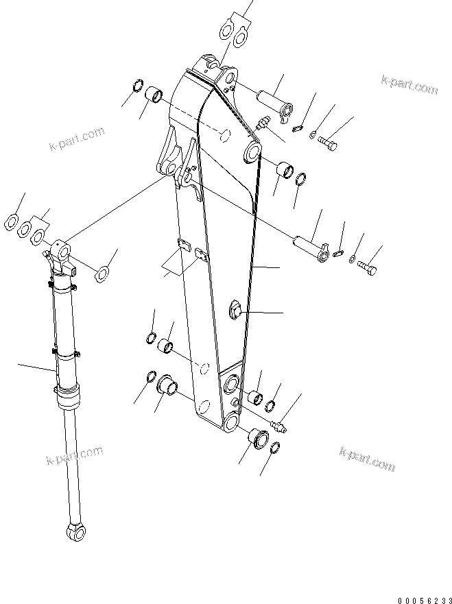 Komatsu parts book diagram for PC160LC-7E0 S/N 20001-UP (TIER 3): ARM (2.25M) (FOR ADDITIONAL PIPING)(#20151-)