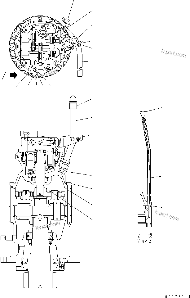 Komatsu parts book diagram for PC160LC-7E0 S/N 20001-UP (TIER 3): SWING MOTOR AND MACHINERY (3/3)