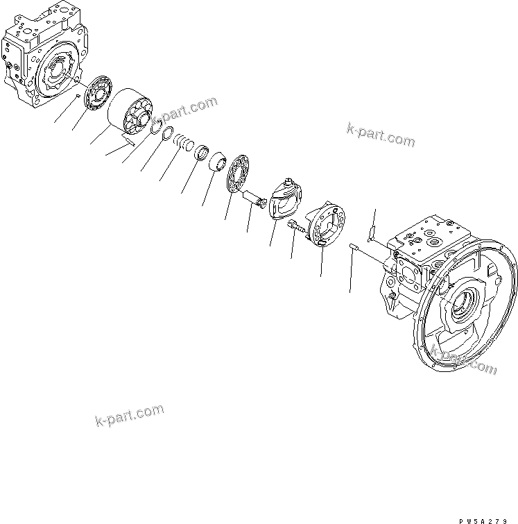 Komatsu parts book diagram for PC160LC-7E0 S/N 20001-UP (TIER 3): MAIN PUMP (5/9)