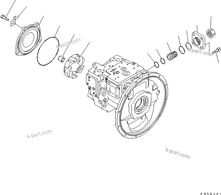 Komatsu parts book diagram for PC160LC-7E0 S/N 20001-UP (TIER 3): MAIN PUMP (7/9)