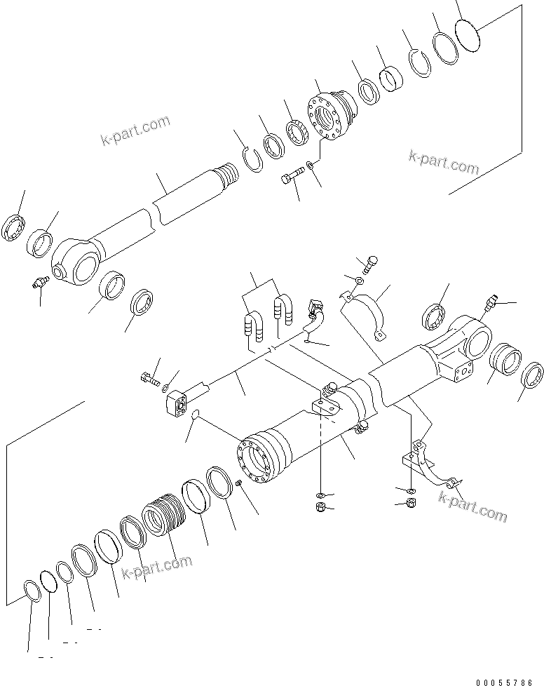 Komatsu parts book diagram for PC160LC-7E0 S/N 20001-UP (TIER 3): BUCKET CYLINDER