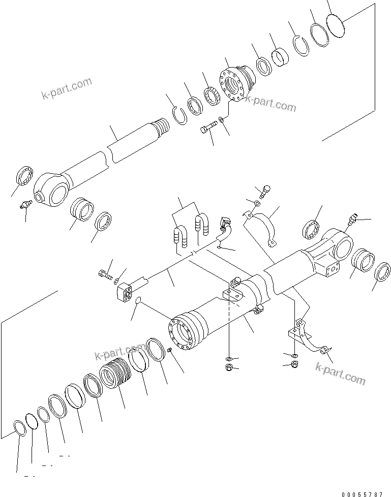 Komatsu parts book diagram for PC160LC-7E0 S/N 20001-UP (TIER 3): BUCKET CYLINDER