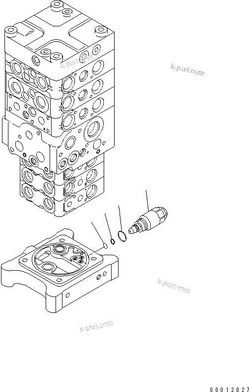 Komatsu parts book diagram for PC160LC-7E0 S/N 20001-UP (TIER 3): MAIN VALVE (6-VALVE) (18/25)