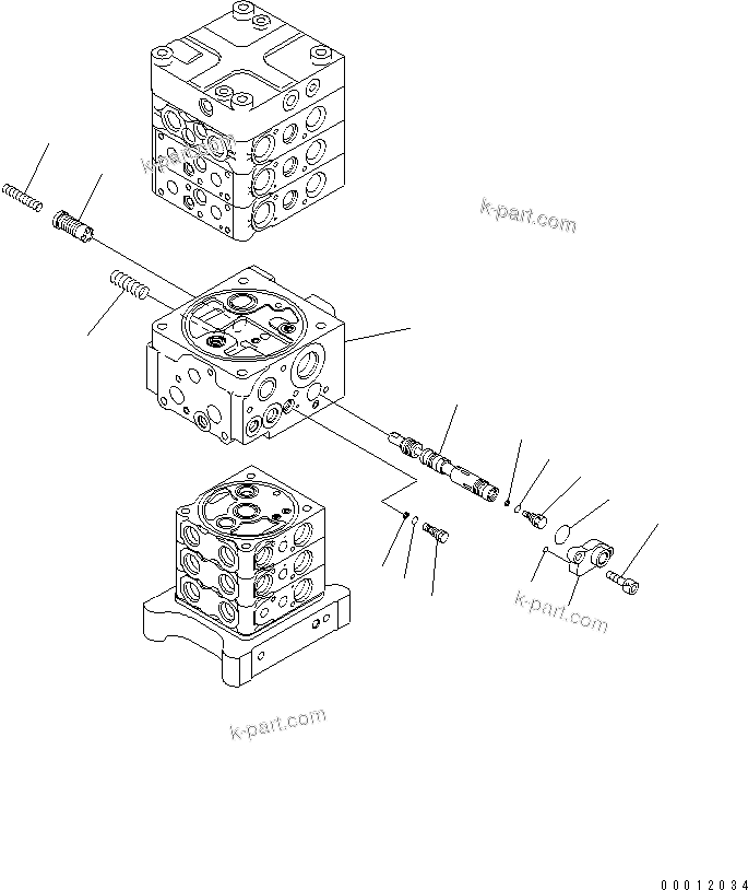 Komatsu parts book diagram for PC160LC-7E0 S/N 20001-UP (TIER 3): MAIN VALVE (6-VALVE) (6/26) (WITH ARM LOCK VALVE)