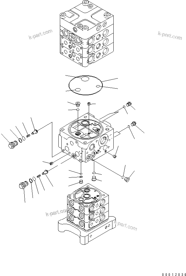 Komatsu parts book diagram for PC160LC-7E0 S/N 20001-UP (TIER 3): MAIN VALVE (6-VALVE) (8/26) (WITH ARM LOCK VALVE)