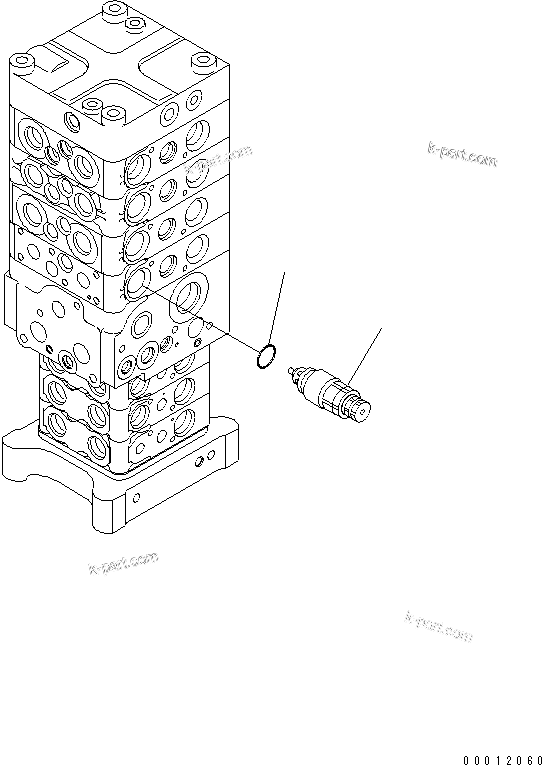 Komatsu parts book diagram for PC160LC-7E0 S/N 20001-UP (TIER 3): MAIN VALVE (7-VALVE) (16/28)