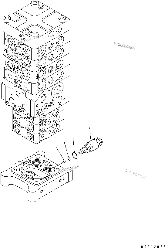 Komatsu parts book diagram for PC160LC-7E0 S/N 20001-UP (TIER 3): MAIN VALVE (7-VALVE) (18/28)