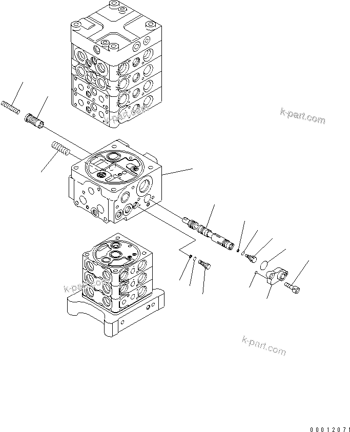 Komatsu parts book diagram for PC160LC-7E0 S/N 20001-UP (TIER 3): MAIN VALVE (7-VALVE) (6/29) (WITH ARM LOCK VALVE)