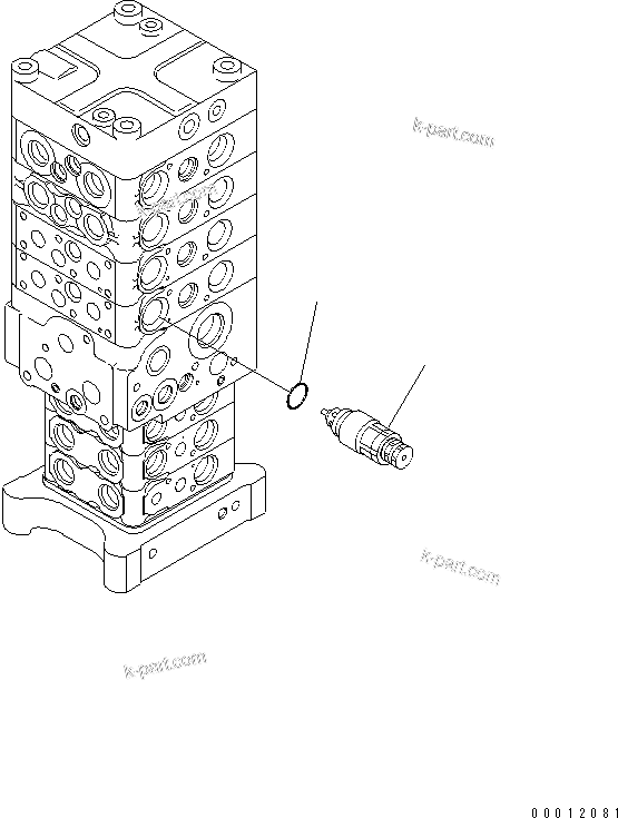 Komatsu parts book diagram for PC160LC-7E0 S/N 20001-UP (TIER 3): MAIN VALVE (7-VALVE) (16/29) (WITH ARM LOCK VALVE)