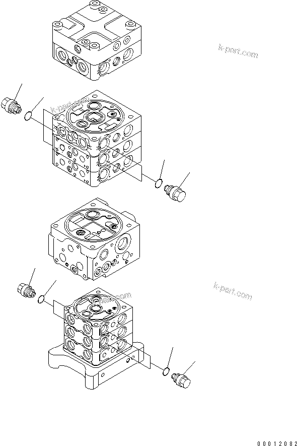 Komatsu parts book diagram for PC160LC-7E0 S/N 20001-UP (TIER 3): MAIN VALVE (7-VALVE) (17/29) (WITH ARM LOCK VALVE)