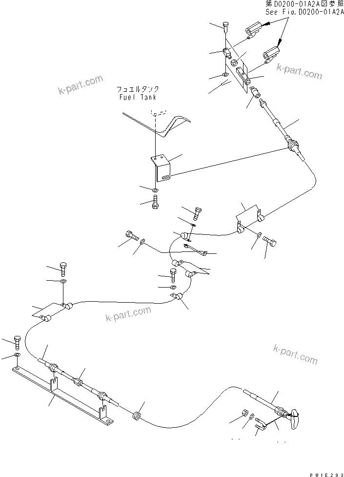 Komatsu parts book diagram for PC1800-6-M1 S/N 10001-UP: FUEL PIPING (EMAGENCY CUT CONTROL)(#11002-)