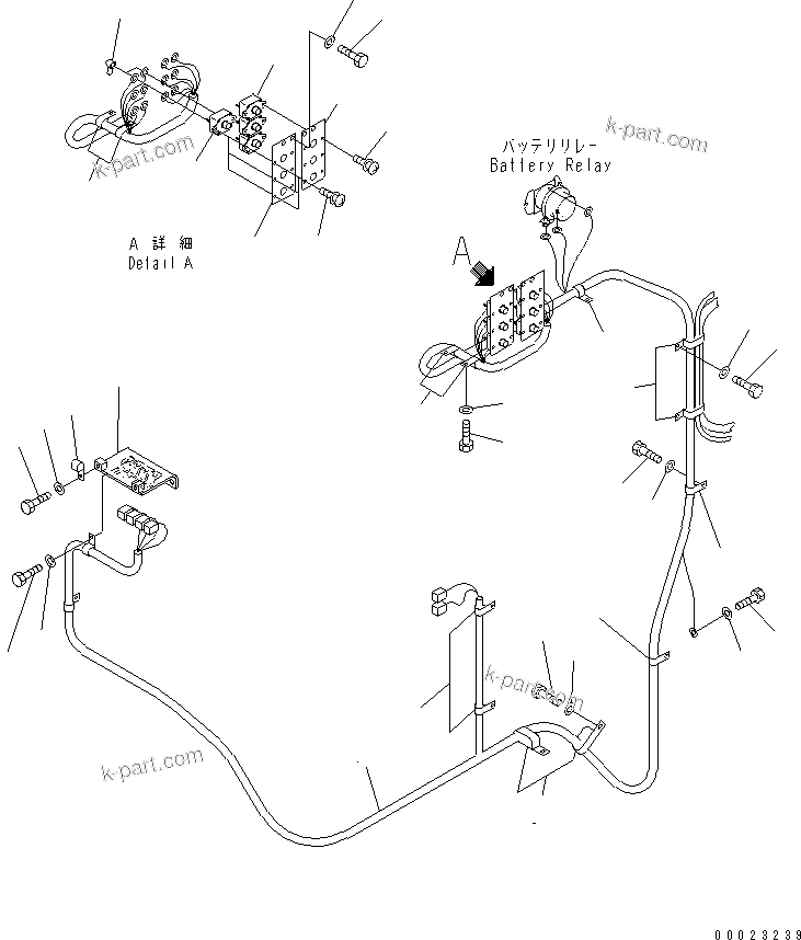 Komatsu parts book diagram for PC1800-6-M1 S/N 10001-UP: ELECTRICAL SYSTEM (POWER SUPPLY LINE) (HARNESS)(#11002-)
