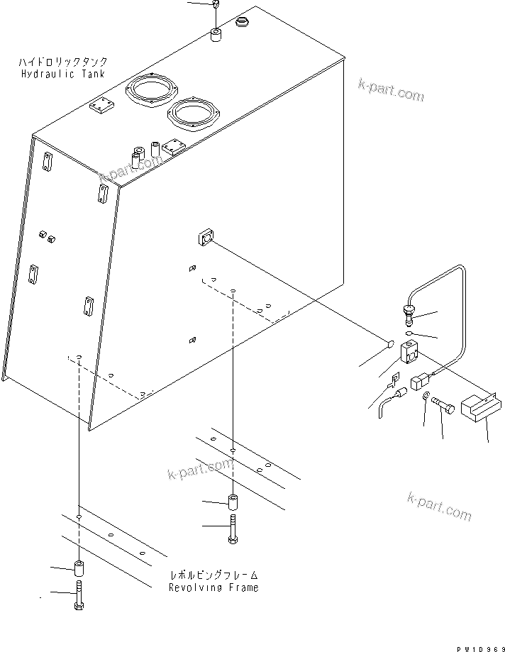 Komatsu parts book diagram for PC1800-6-M1 S/N 10001-UP: HYDRAULIC TANK (SENSOR)(#11002-)