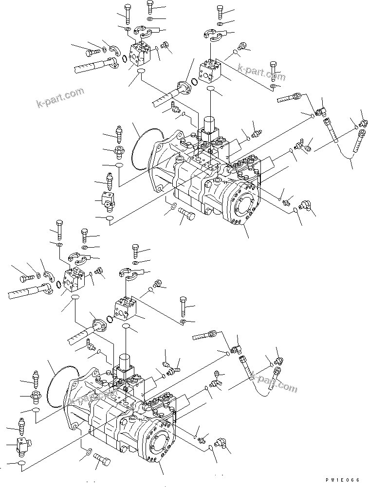 Komatsu parts book diagram for PC1800-6-M1 S/N 10001-UP: MAIN PUMP (WITH TVC VALVE)(#11002-)