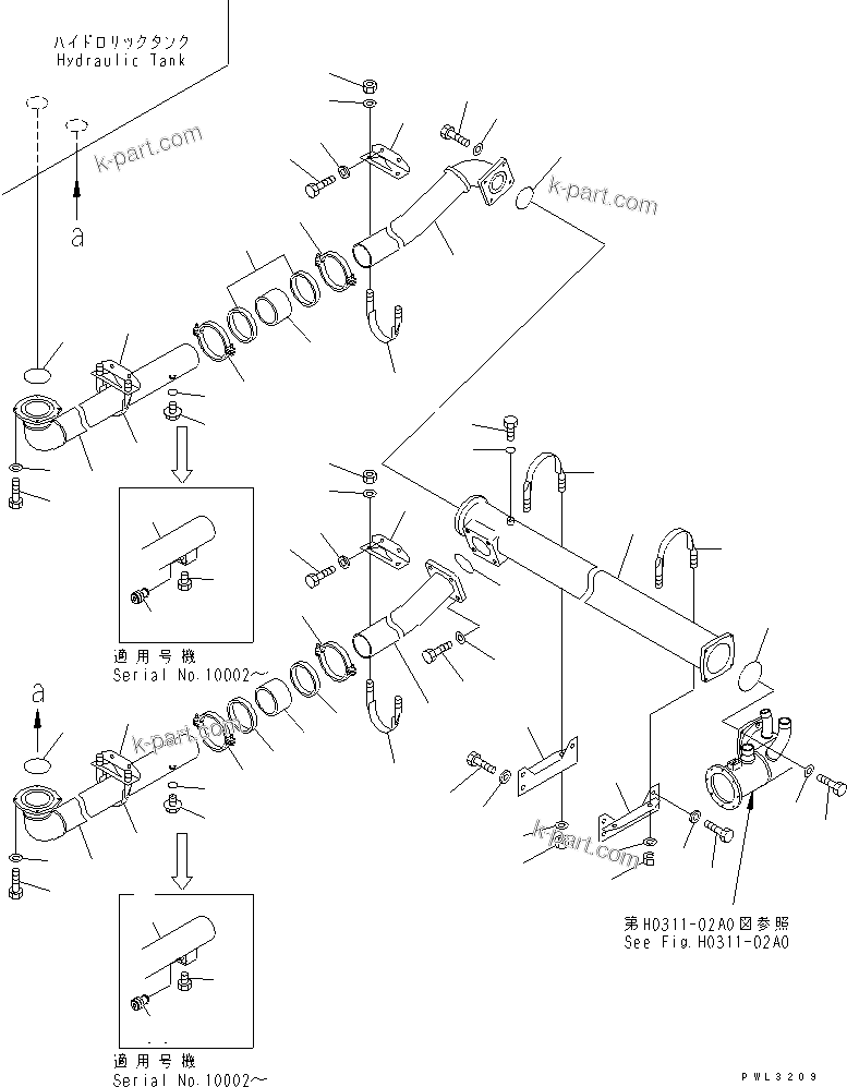 Komatsu parts book diagram for PC1800-6-M1 S/N 10001-UP: SUCTION LINE (TANK TO PUMP)