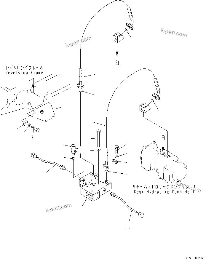 Komatsu parts book diagram for PC1800-6-M1 S/N 10001-UP: DELIVERY LINES (NO.1 PUMP TO BLOCK) (REAR)(#11002-)