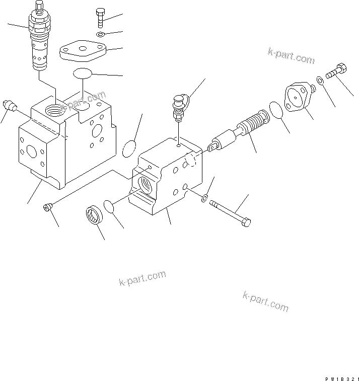 Komatsu parts book diagram for PC1800-6-M1 S/N 10001-UP: SAFETY LOCK VALVE