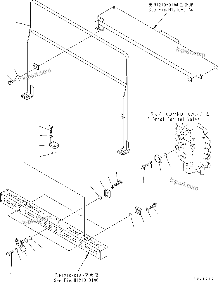 Komatsu parts book diagram for PC1800-6-M1 S/N 10001-UP: VALVE SERVICE PORT