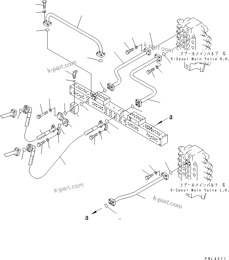 Komatsu parts book diagram for PC1800-6-M1 S/N 10001-UP: VALVE SERVICE PORT (FOR LOADER)