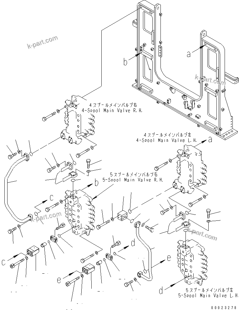 Komatsu parts book diagram for PC1800-6-M1 S/N 10001-UP: STRAIGHT TRAVEL LINES(#11017-)