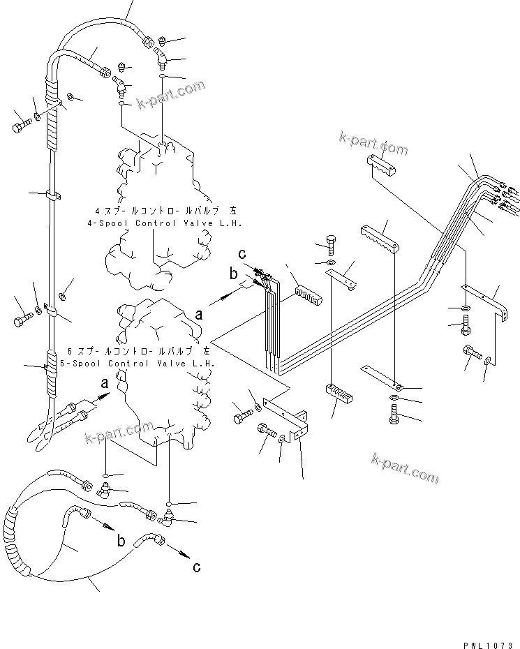 Komatsu parts book diagram for PC1800-6-M1 S/N 10001-UP: OLSS PIPING (4/4)