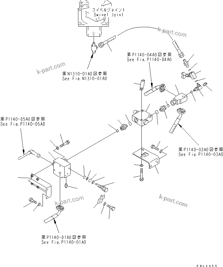 Komatsu parts book diagram for PC1800-6-M1 S/N 10001-UP: HIC LINES (RELIEF VALVE)