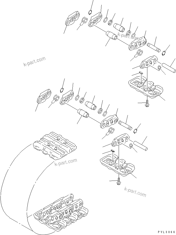 Komatsu parts book diagram for PC1800-6-M1 S/N 10001-UP: TRACK SHOE (DOUBLE GROUSER WITH HOLE) (810MM WIDE)