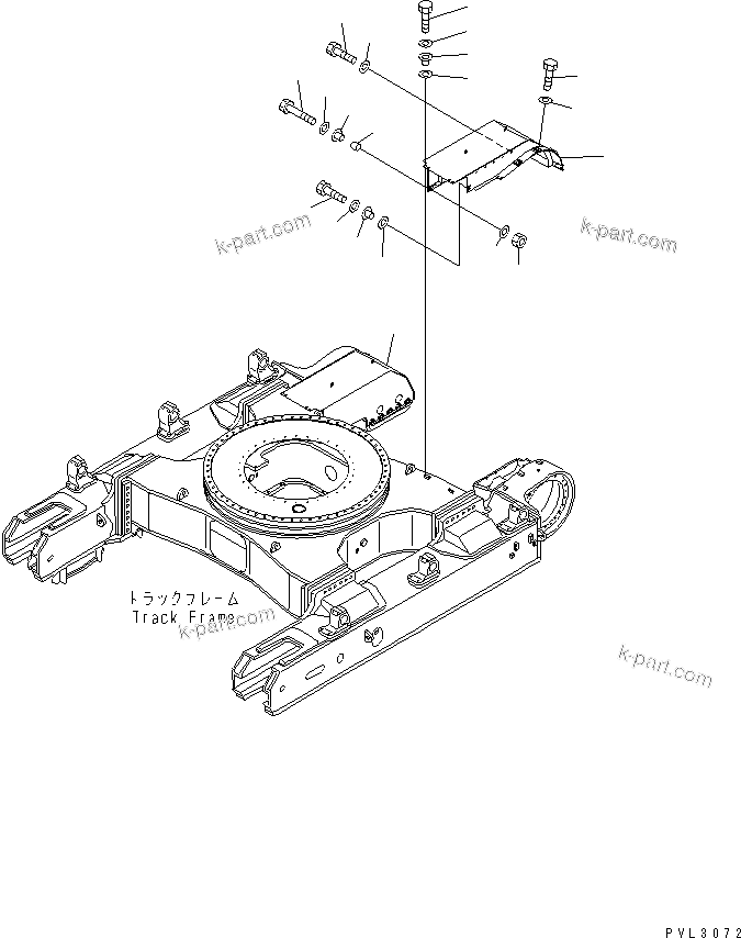 Komatsu parts book diagram for PC1800-6-M1 S/N 10001-UP: TRAVEL MOTOR COVER