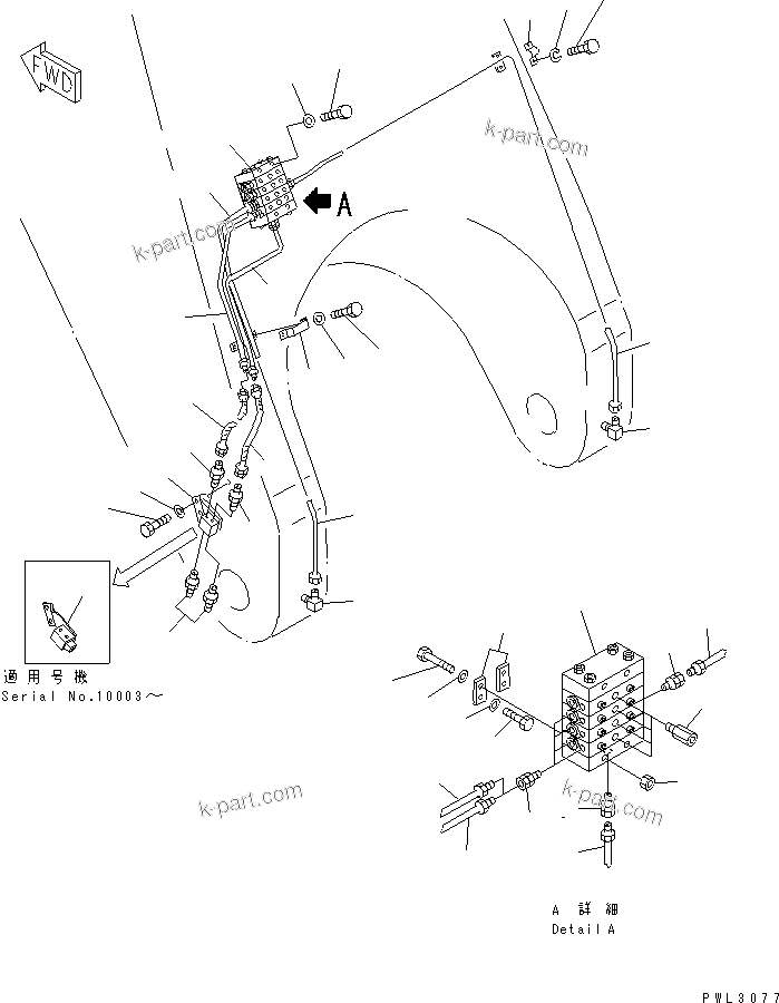 Komatsu parts book diagram for PC1800-6-M1 S/N 10001-UP: WORK EQUIPMENT LUBRICATION PIPING (BOOM SIDE)