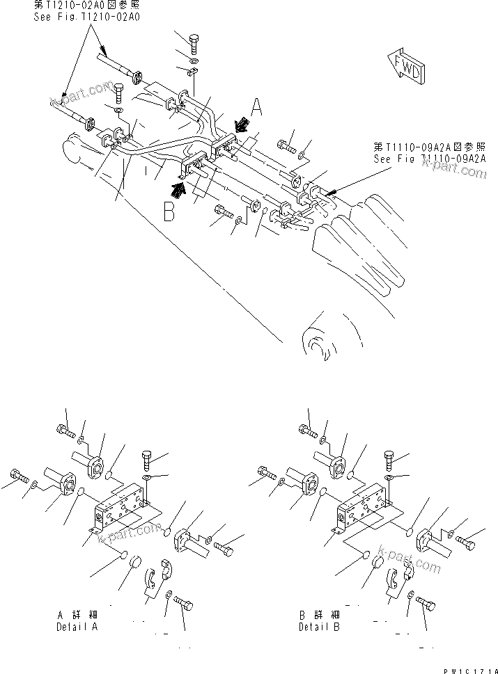 Komatsu parts book diagram for PC1800-6-M1 S/N 10001-UP: BOOM (PIPING) (BOOM TOP)(#11002-)
