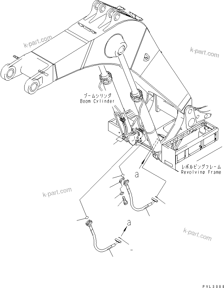 Komatsu parts book diagram for PC1800-6-M1 S/N 10001-UP: BOOM CYLINDER LINE (BACKHOE)