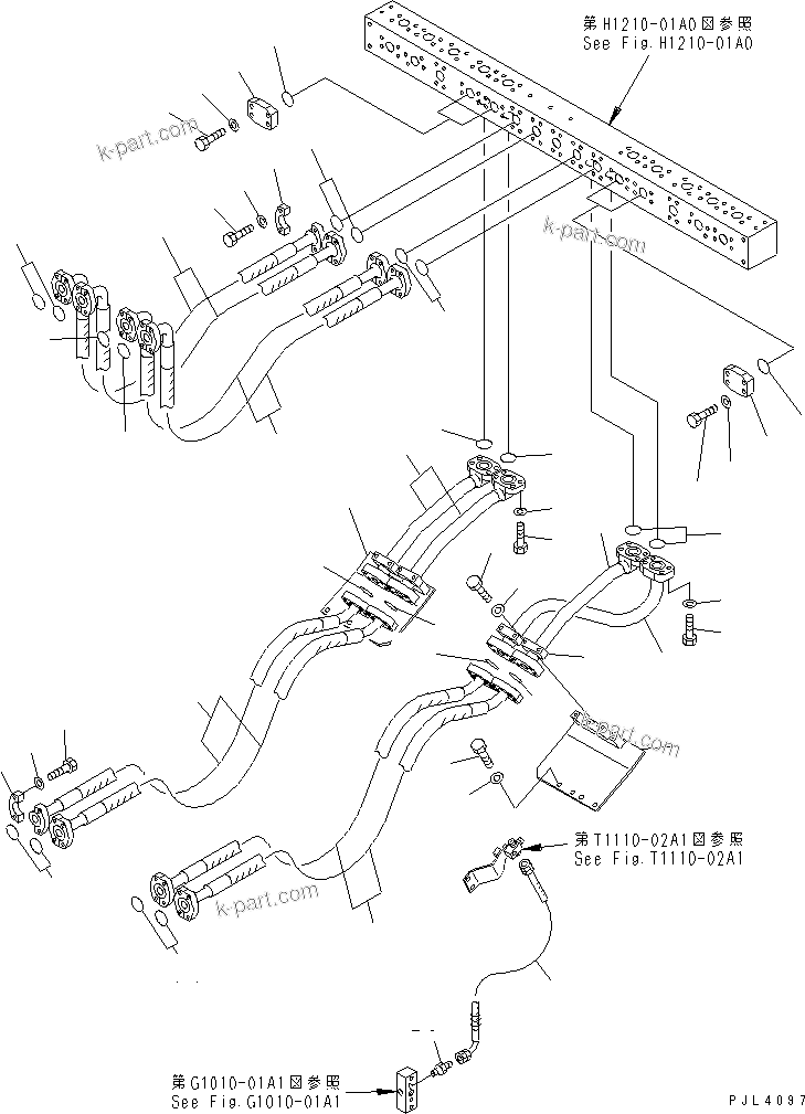 Komatsu parts book diagram for PC1800-6-M1 S/N 10001-UP: BOOM CYLINDER PIPING (LOADER)