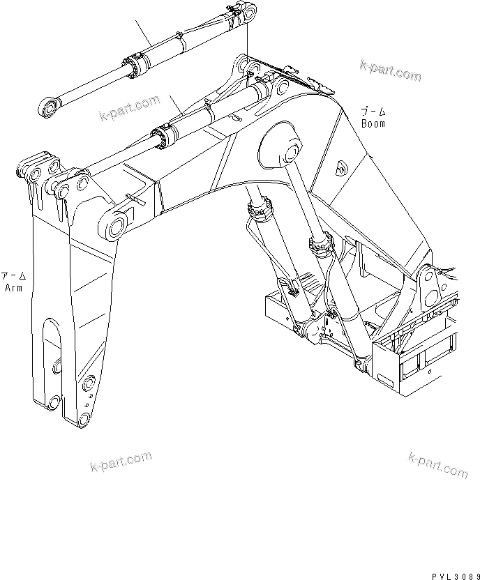 Komatsu parts book diagram for PC1800-6-M1 S/N 10001-UP: ARM CYLINDER (BACKHOE)