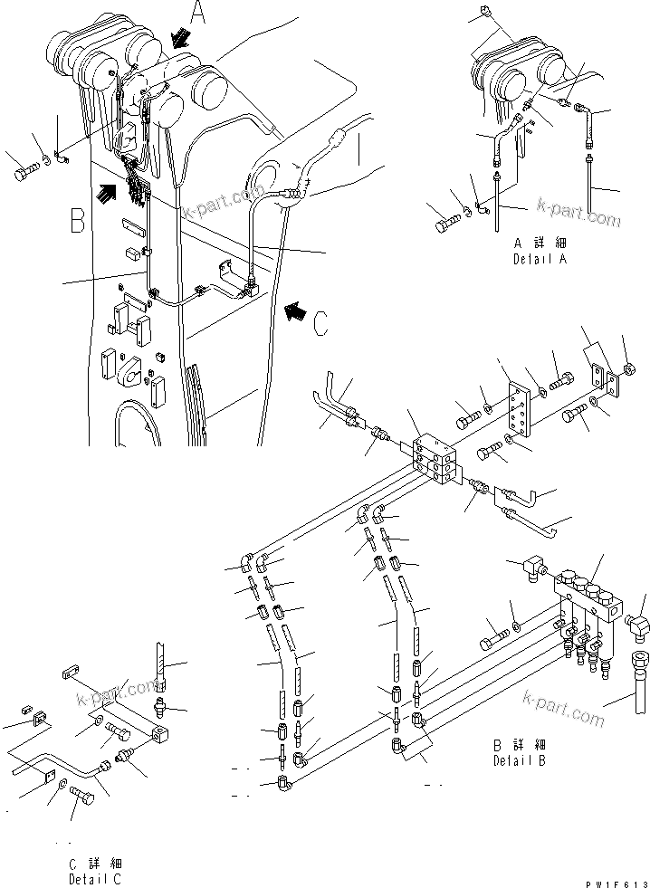 Komatsu parts book diagram for PC1800-6-M1 S/N 10001-UP: ARM (3.9M) (LUBRICATION LINE) (BACKHOE) (WITH AUTO GREASING) (FOR LINCOLN) (1/2)(#11002-)