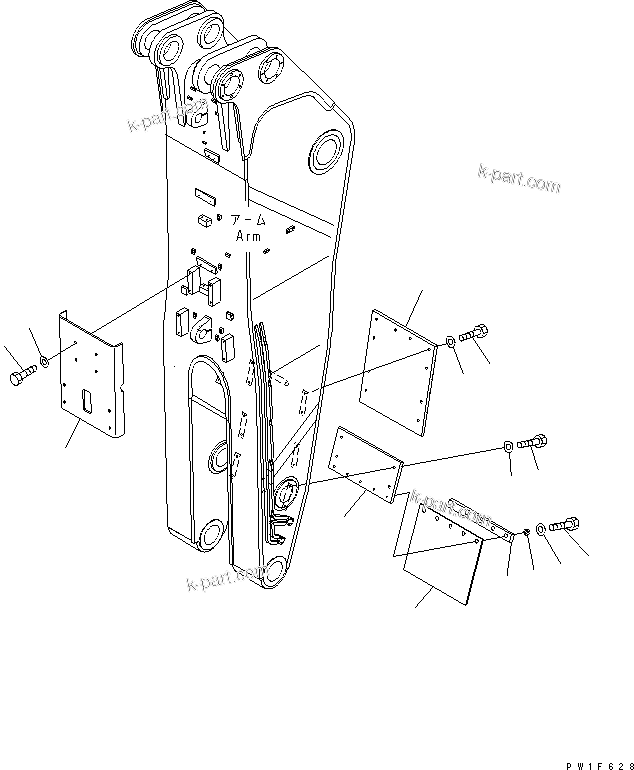 Komatsu parts book diagram for PC1800-6-M1 S/N 10001-UP: ARM (3.9M) (ARM) (BACKHOE) (WITH AUTO GREASING) (FOR LINCOLN) (COVER)(#11002-)
