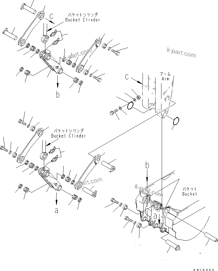 Komatsu parts book diagram for PC1800-6-M1 S/N 10001-UP: BUCKET LINK (BACKHOE)(#11002-)