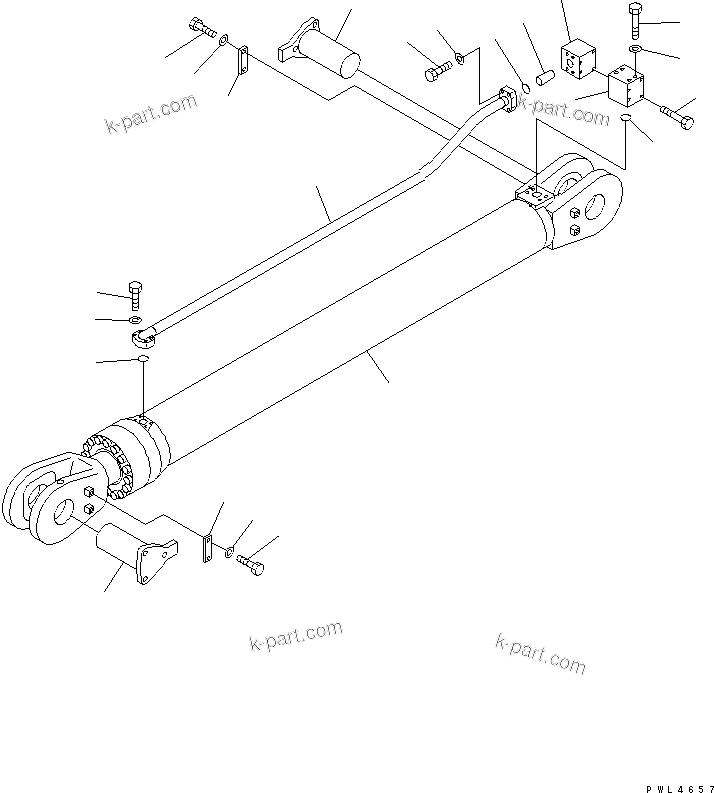 Komatsu parts book diagram for PC1800-6-M1 S/N 10001-UP: ARM CYLINDER AND ARM CYLINDER PIPING (L.H.) (FOR LOADER)