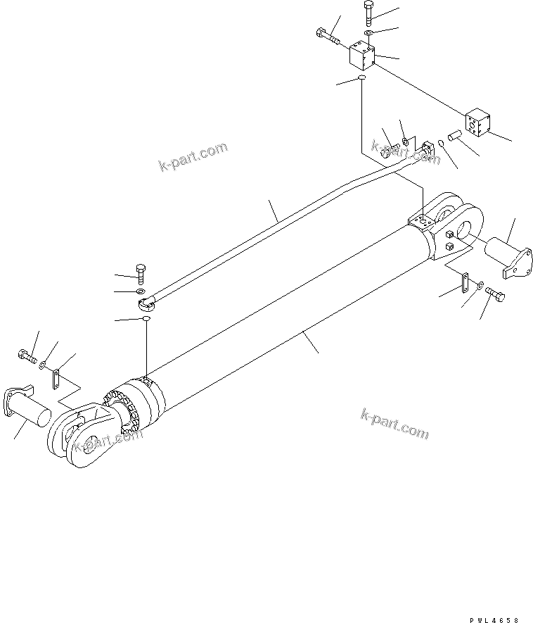 Komatsu parts book diagram for PC1800-6-M1 S/N 10001-UP: ARM CYLINDER AND ARM CYLINDER PIPING (R.H.) (FOR LOADER)