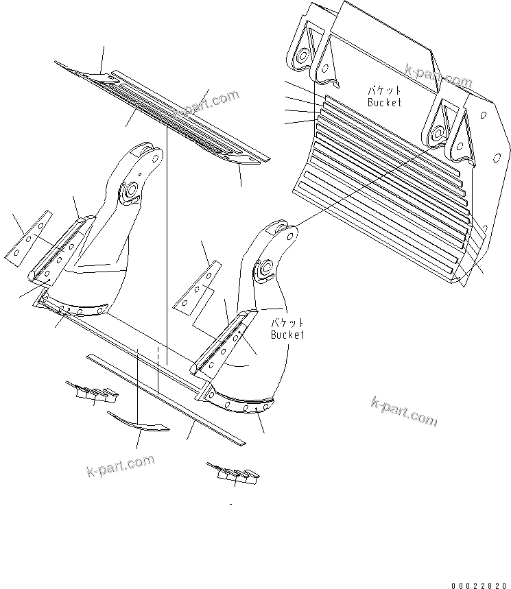 Komatsu parts book diagram for PC1800-6-M1 S/N 10001-UP: BUCKET (PLATE) (FOR LOADER)(#11012-)