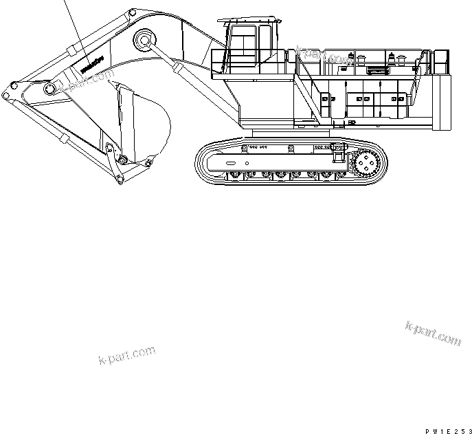 Komatsu parts book diagram for PC1800-6-M1 S/N 10001-UP: MARKS AND PLATE (WORK EQUIPMENT SIDE)(#11002-)