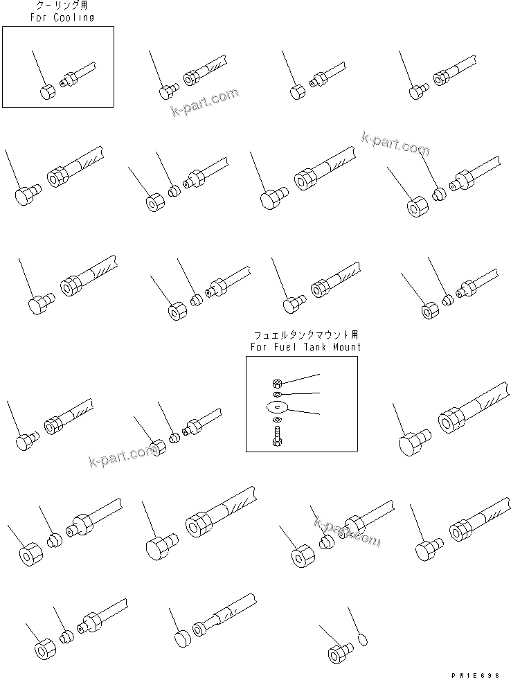 Komatsu parts book diagram for PC1800-6-M1 S/N 10001-UP: FLASHING AND BLIND PARTS (BLIND PARTS) (2/4)(#11002-)