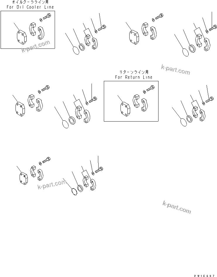 Komatsu parts book diagram for PC1800-6-M1 S/N 10001-UP: FLASHING AND BLIND PARTS (BLIND PARTS) (3/4)(#11002-)