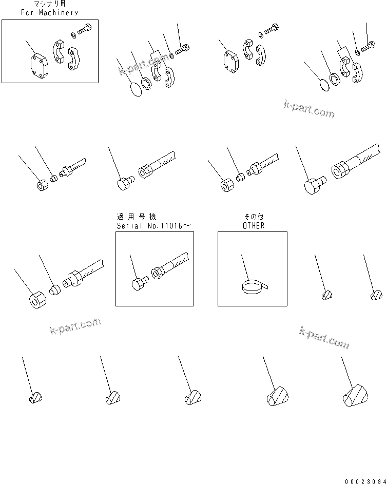 Komatsu parts book diagram for PC1800-6-M1 S/N 10001-UP: FLASHING AND BLIND PARTS (BLIND PARTS) (4/4)(#11002-)