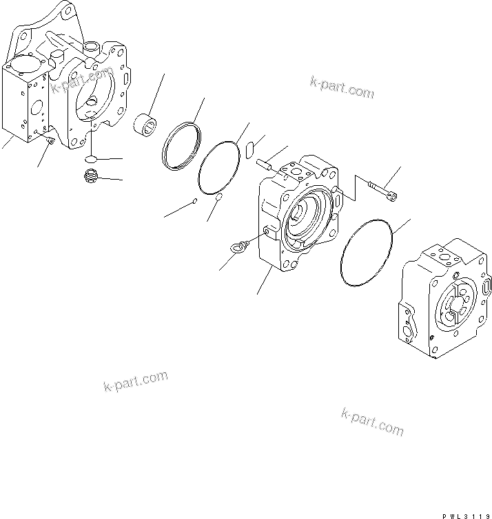 Komatsu parts book diagram for PC1800-6-M1 S/N 10001-UP: MAIN PUMP (1/13) (NO.1 PUMP)