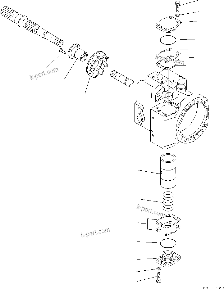 Komatsu parts book diagram for PC1800-6-M1 S/N 10001-UP: MAIN PUMP (10/13) (NO.1 PUMP)