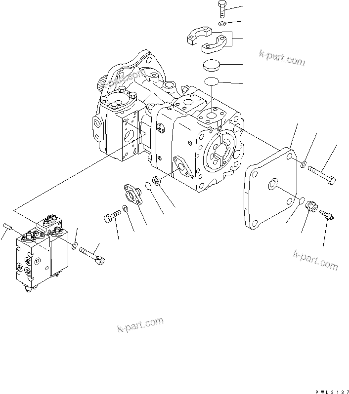 Komatsu parts book diagram for PC1800-6-M1 S/N 10001-UP: MAIN PUMP (10/10) (SWING PUMP)