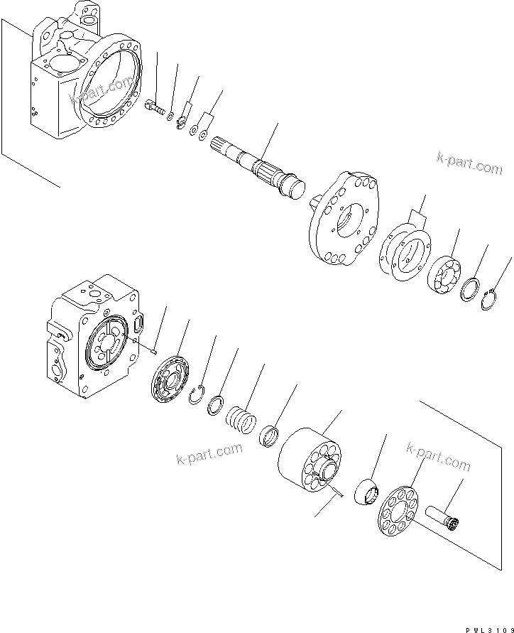 Komatsu parts book diagram for PC1800-6-M1 S/N 10001-UP: MAIN PUMP (5/15) (WITH TVC VALVE)(#10011-)