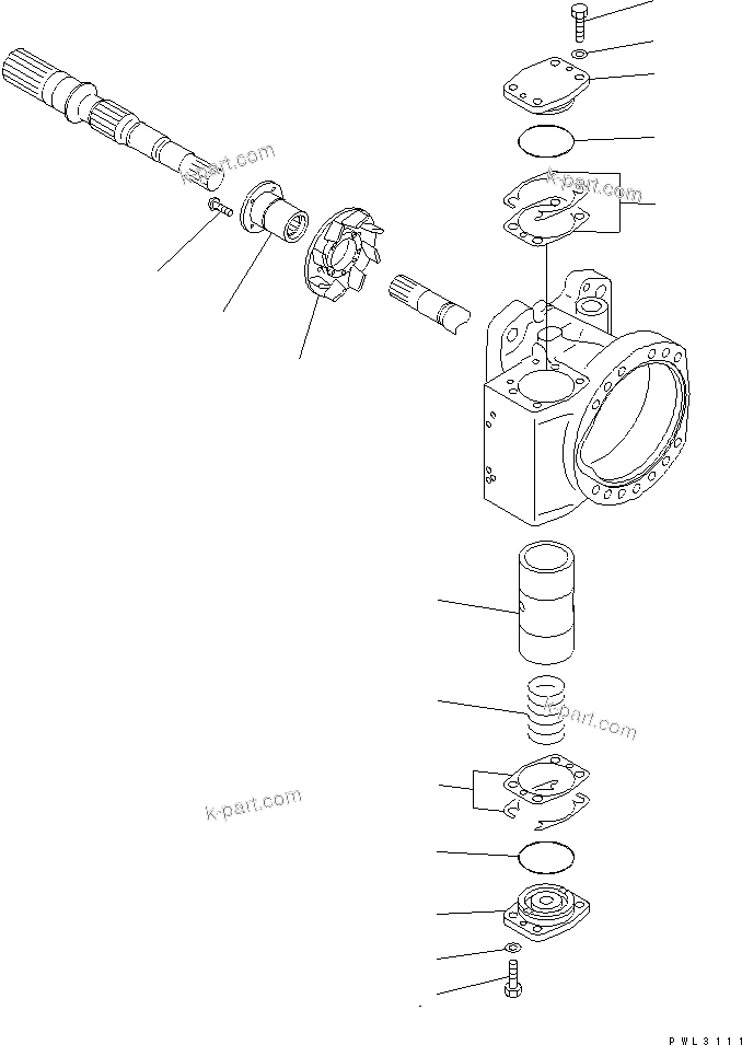 Komatsu parts book diagram for PC1800-6-M1 S/N 10001-UP: MAIN PUMP (7/15) (WITH TVC VALVE)(#10011-)